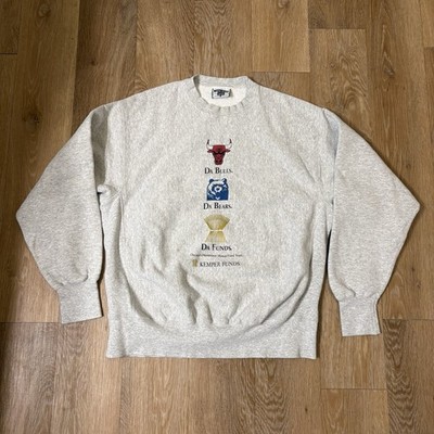 Vintage Chicago Bulls Bears Kemper Funds Heavyweight Cotton Crewneck XL