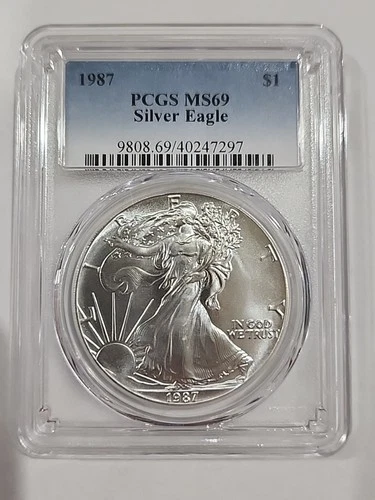 1987 PCGS MS69 American Silver Eagle