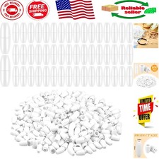 White Breakaway Clasps - 100 Plastic Bead Barrel Connectors for Crafts