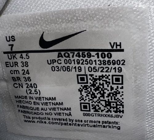 Nike Acalme Womens AQ7459-100 Stretch Wht US 7, UK 4.5, EU 38, Needs a Shoelace - Picture 12 of 13