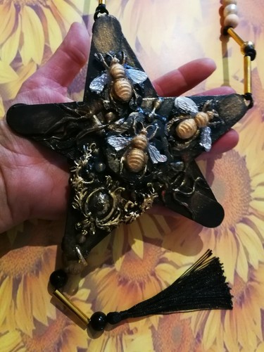 pentacle jewelry wicca pagan pentagram star amulet magical power bee nest jewel - Picture 8 of 24