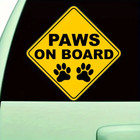 "Paws On Board" Car Decal – Yellow Warning Car Sticker - Safety Sticker - Vinyl