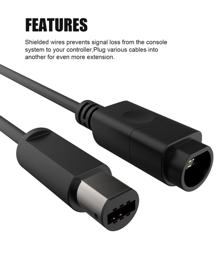 Wiigamecube Controller Extension Cable for Wii Gamecube GCN - 2Pack/6.6Ft - Picture 3 of 12