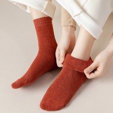 5 Pairs of women's winter chunky terylene warm solid color thermal stockings