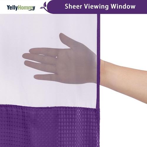 No Hook Shower Curtain with Snap Liner Set and Top Sheer Window 75"x72" - Picture 5 of 10