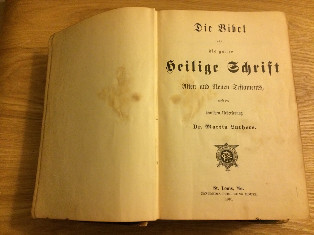 ANTIQUE HOLY BIBLE DIE BIBEL GERMAN TRANSLATION AFTER DR