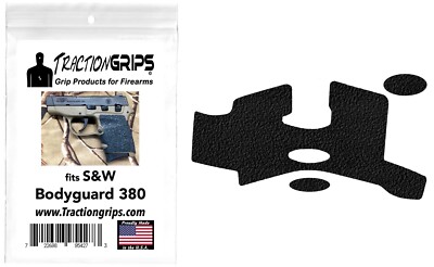 Tractiongrips black rubber gun grip tape overlay for S&W Bodyguard 380 