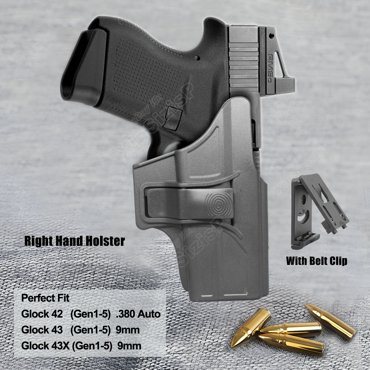 G43 Holster For Glock 43 42 42X .380 Holster g43x G42 OWB Right handed Holder