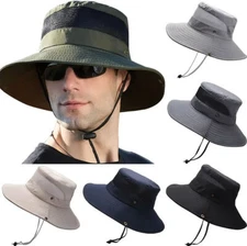 Wide Brim Tactical Bucket Hat Boonie Safari Sun Protection Outdoor Fishing Cap