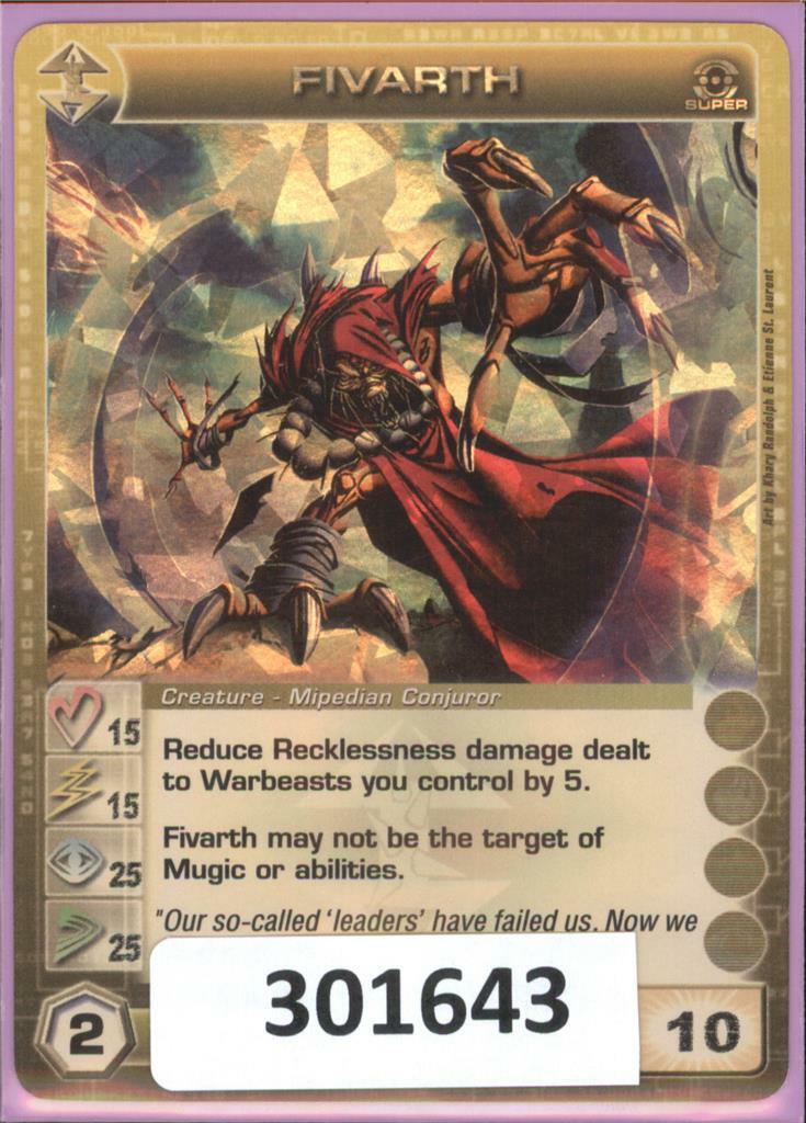 301643) FIVARTH 15/15/25/25/10 (2 Max Stats) SUPER RARE FOIL 301643) FIVARTH 15/15/25/25/10 (2 Max Stats) SUPER RARE FOIL