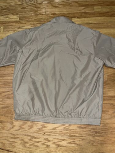 Chaps Mens Khaki Bomber Jacket Size 2XL XXL Beige Full Zip Lined Windbreaker Dad - Picture 15 of 15