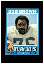 1971 ORIGINAL TOPPS FOOTBALL #76 BOB BROWN LOS ANGELES RAMS  V.G.