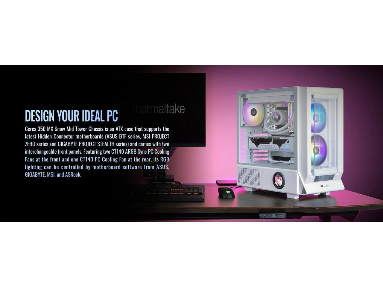 Корпус Thermaltake Ceres 350 MX Snow Mid Tower ATX 3 предустановленных вентилятора ARGB Snow