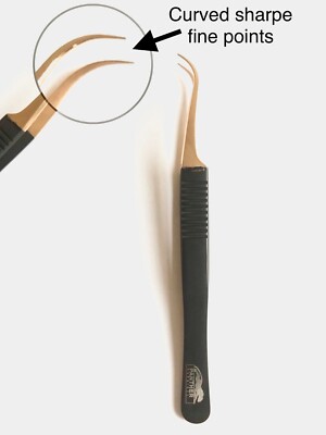 Beauty Pflegeset gerade gebogen schwarzer Griff Goldpunkte scharfe Wimpern Pinzette