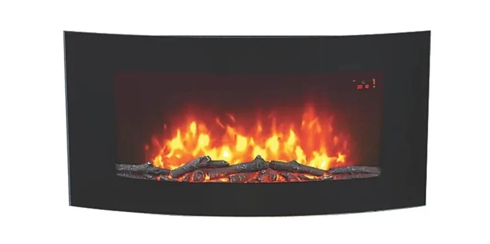 BLACK REMOTE CONTROL WALL-MOUNTED ELECTRIC FIRE 1000MM X 500MM (404HA) - Image 2 of 2