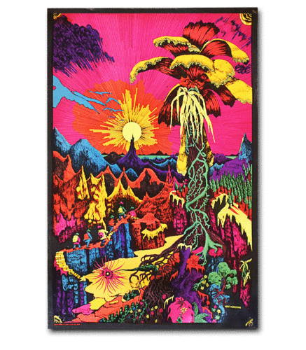 LOST HORIZON - BLACKLIGHT POSTER - 23x34 FLOCKED TRIPPY 1921 - Picture 1 of 1