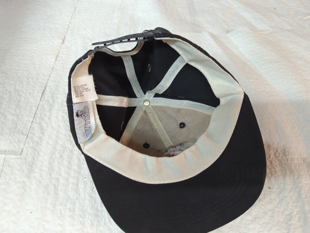 Vintage 90s Betty Boop Snapback Hat Cap Baseball Black and White with Spellout Vintage Vintage Betty Boop Hat 1990s Snapback Adult Size  main image 3