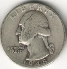 USA - 1945D - Washington ¼ $ - Silver Eagle - Low Mintage - #14227RG