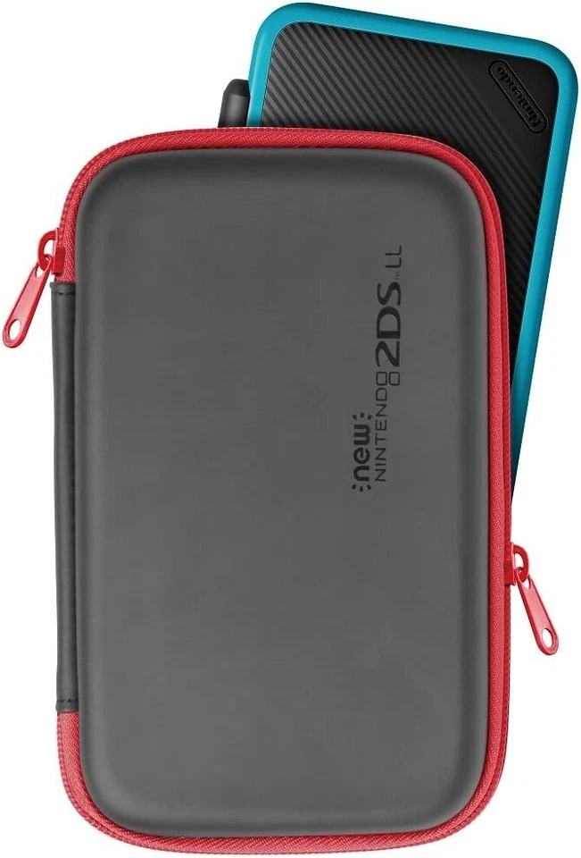 Estuche rígido delgado con licencia oficial Hori Nintendo 2DS LL Negro Rojo Foto 3 de 4