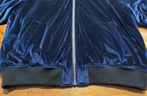 ASOS Design Men's Blue Velvet Bomber Jacket Size M - Picture 14 of 17