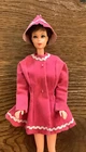Vintage Barbie Clone Clothes Pink Coat with White Trim & Matching Hat