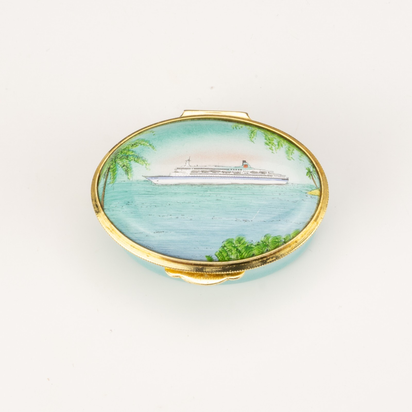 Staffordshire Enamels - Bilston & Battersea - Caribbean Cruise 1987 Pill Box