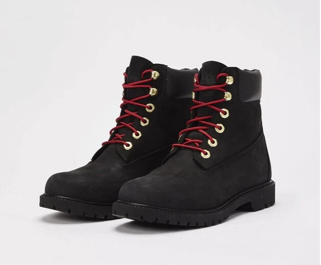 Stivali nabuk neri Timberland da donna HERITAGE 6 POLLICI IMPERMEABILI taglia 6 nuovi con scatola