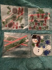 Christmas GEL Sticker Window Clings  Snowflakes, Snowman, Merry XMAS, Ho Ho Ho
