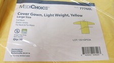 Sealed Lot of 50 MediChoice Cover Gown Disposable Exam Gown Large Free S H 