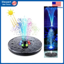 Solar Powered Fountain Water Pump Night Floating Pool Bird Bath Kit with 6 LED