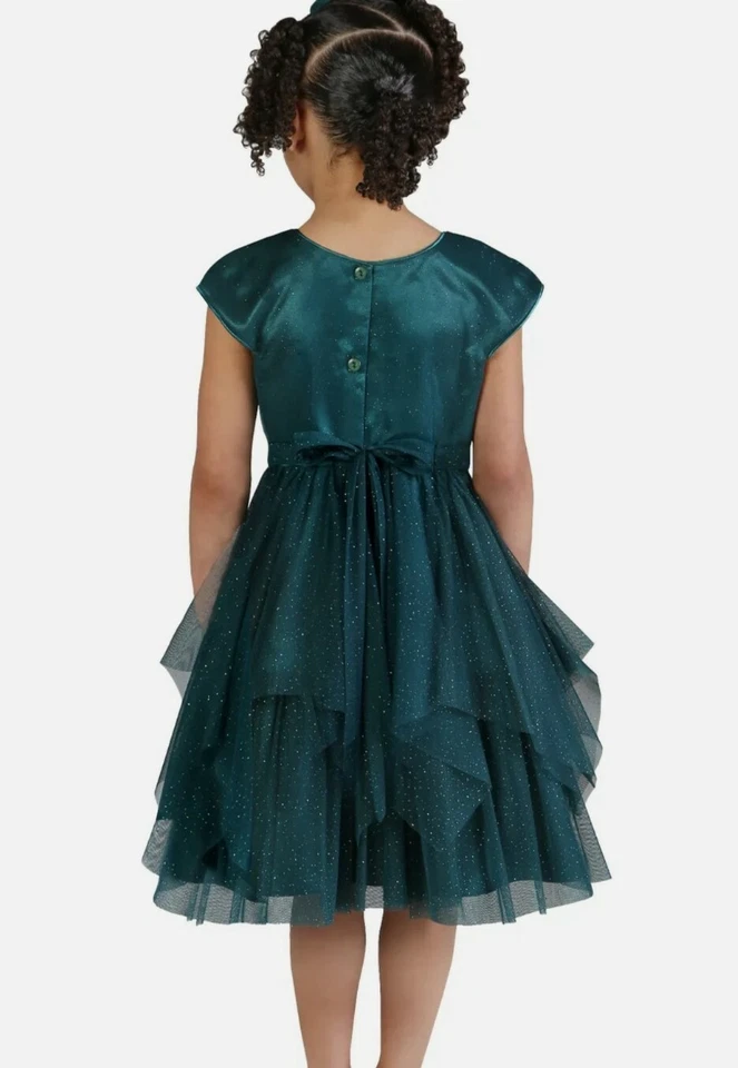 Vestido Jona Michelle Niña Grande Brillante Soutache Lentejuelas Fantasioso-Talla-8 o 10 Foto 2 de 4