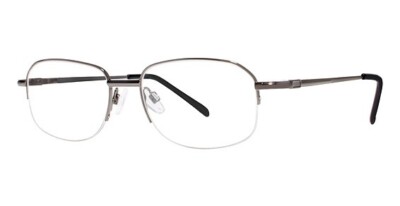 MODERN OPTICAL GREG MEN'S SEMI-RIMLESS EYEGLASSES 54-16-145 GUNMETAL W/SOFT CASE