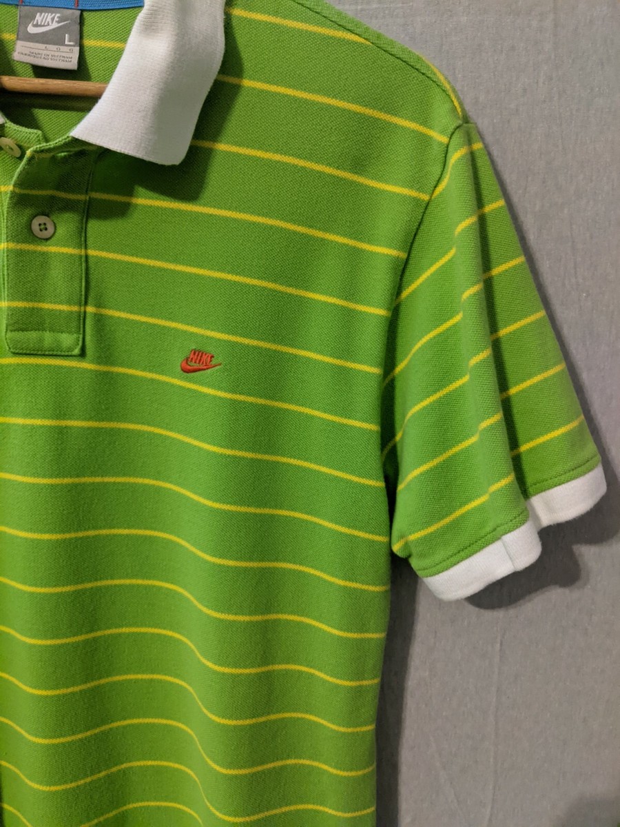 Nike Swoosh Vintage 90's Men's Large Striped Polo Shirt | eBay