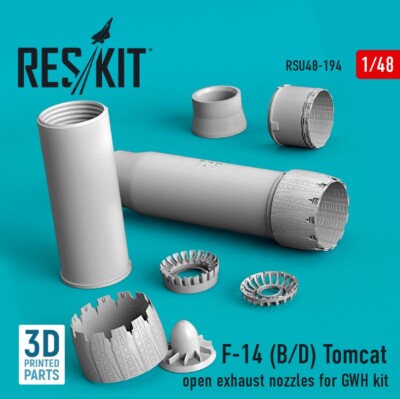 Reskit RSU48-0194 1:48 F-14 (B, D) ''Tomcat'' open exhaust nozzles for GWH kit
