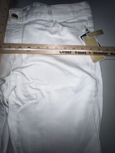 Michael Kors Low-Rise Bootcut Denim Jeans Women Size 12 White Stretch NEW NWT - Picture 5 of 15