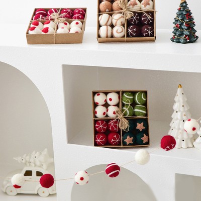 Felt Christmas Tree Balls Lightweight Wool Felt Balls for Holiday 16X charming