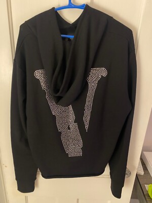 vlone スワロ　パーカー　コレクション整理　プレイボイカルティ着用 VLONE Swarovski Friends Rhinestone Black Hoodie Sweatshirt | eBay