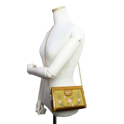 GUCCI Ophidia Floral Chain Shoulder Bag Crossbody 602676 New w/Box