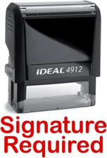SIGNATURE REQUIRED Red Stock Self-Inking Rubber Stamp