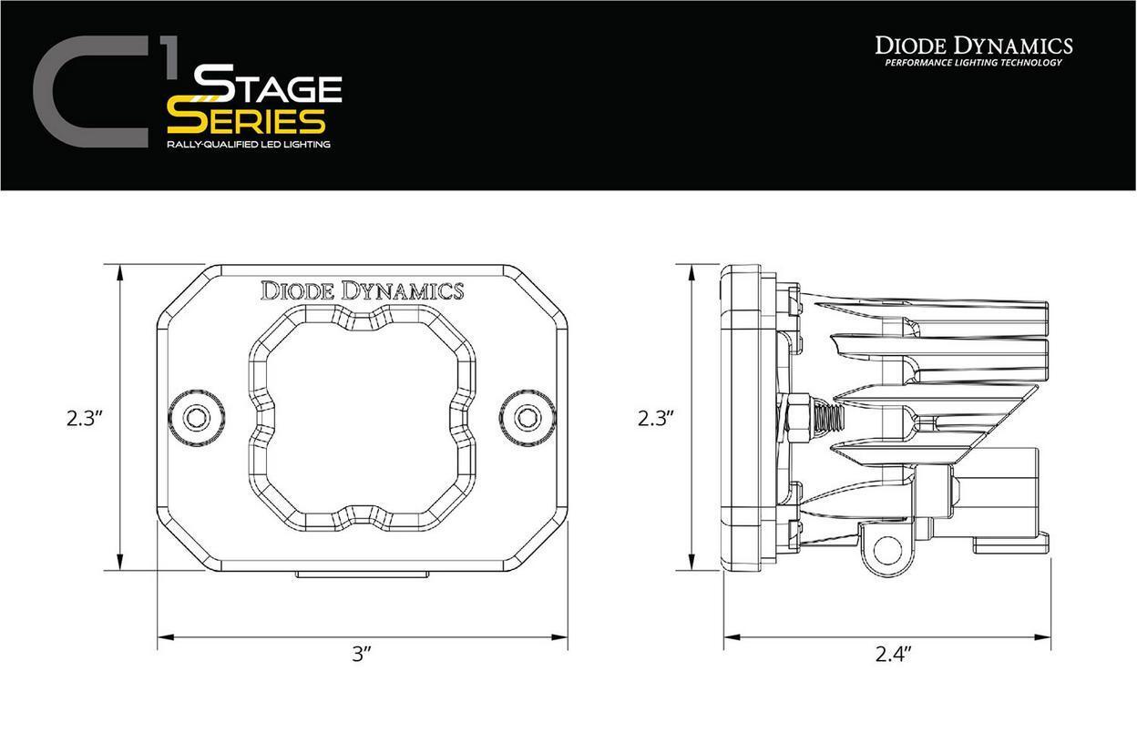 Diode Dynamics DD7149 Allows for flush installation of SSC2 LED pods in the rear