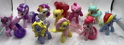 My Little Pony Lot of 10 McDonald's Toys Brushable Tails Hasbro 3 Inches Tall