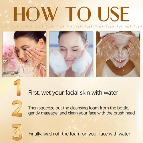 2pcs Turmeric Facial Cleanser, Turmeric Face Wash, Foaming Cleanser for All Skin - Picture 2 of 6