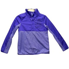 Under Armour Sweater Girls Large Purple 1/2 Snap Windbreaker Pullover Cold Gear