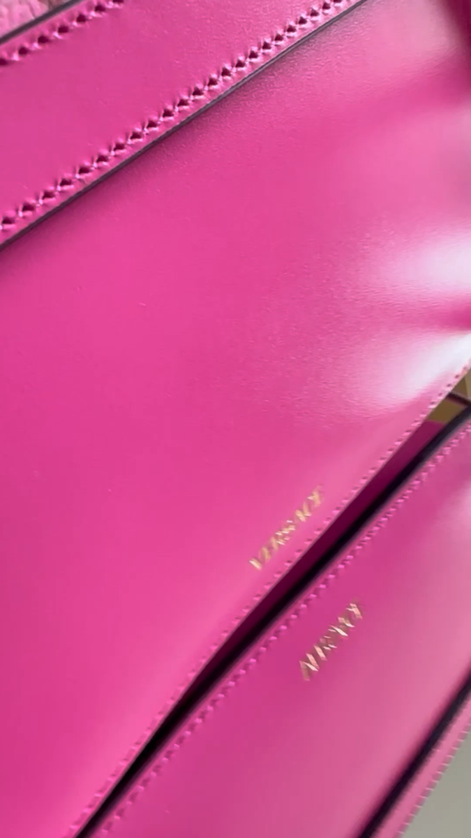 Versace Plaid Tweed Pink Leather Medusa Crossbody Shoulder Clutch