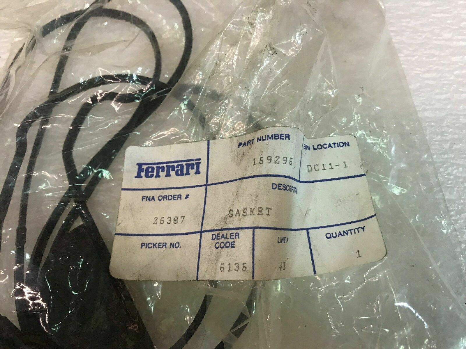 FERRARI F50 DRIVER LEFT LH CAM COVER GASKET OEM NEW 159296