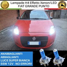 COPPIA LAMPADE H4 PER FIAT GRANDE PUNTO EFFETTO XENON ANABBAGLIANTI ABBAGLIANTI