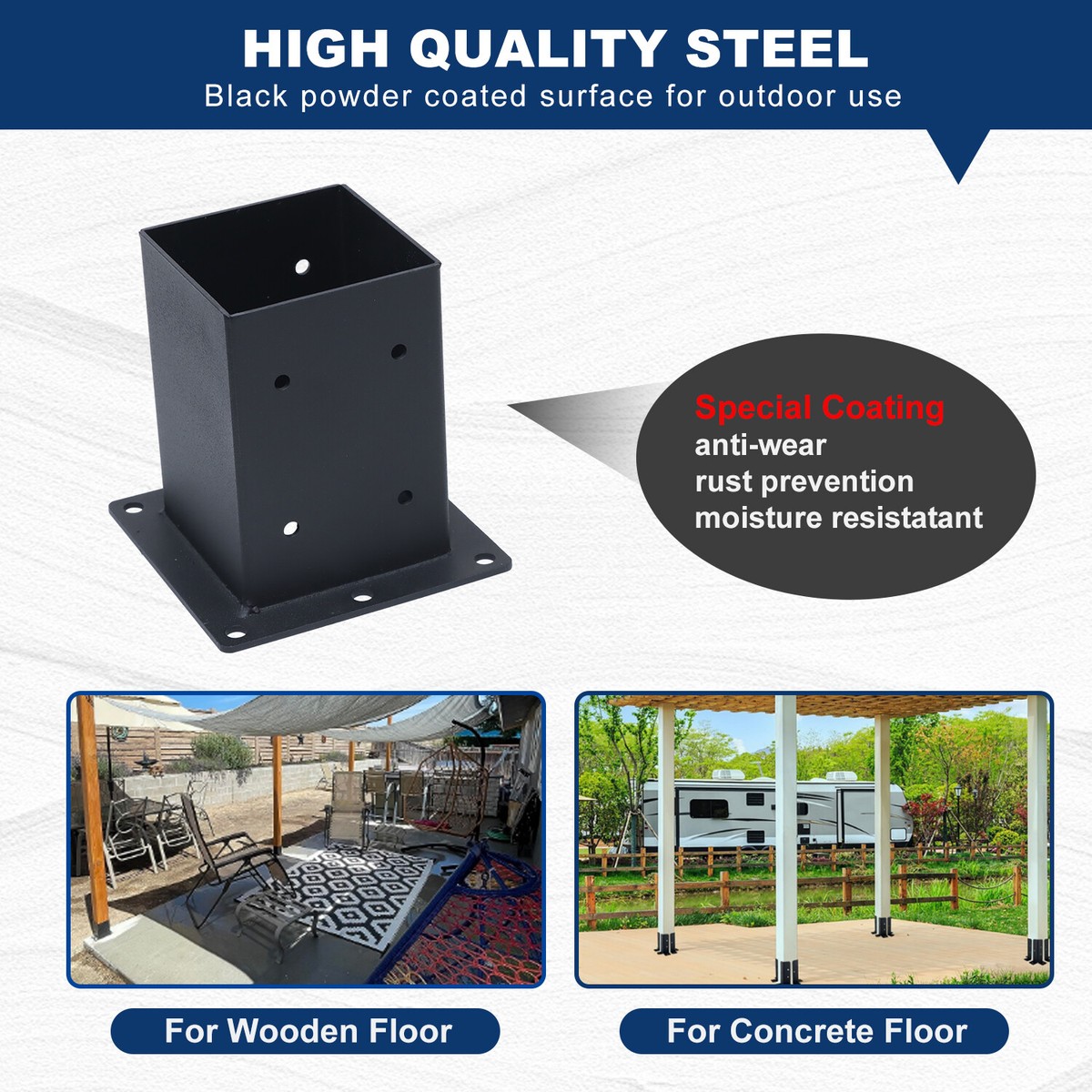4x6 Post Base 4x4 Post Base 4-Pack - Plastic Deck Post Anchor With ...