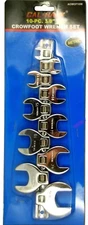 10pc CAL-HAWK 3/8" DRIVE FULLY POLISHED CROWFOOT RATCHET WRENCH METRIC ACWCF10M