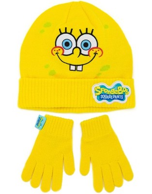 SpongeBob SquarePants Gelbes Beanie und Handschuhe Set Unisex Kinder