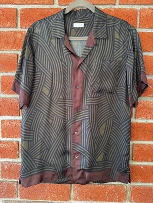 Dries Van Noten Brown Viscose Shirt Mens Size 46